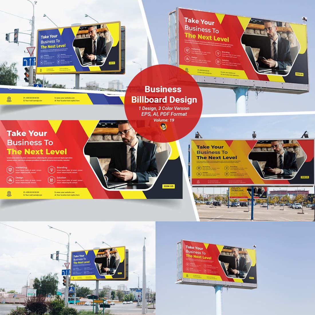 Business Billboard Design Template V-19 cover image.