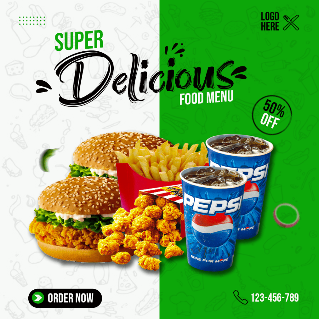 Social Media Food Post Design - MasterBundles