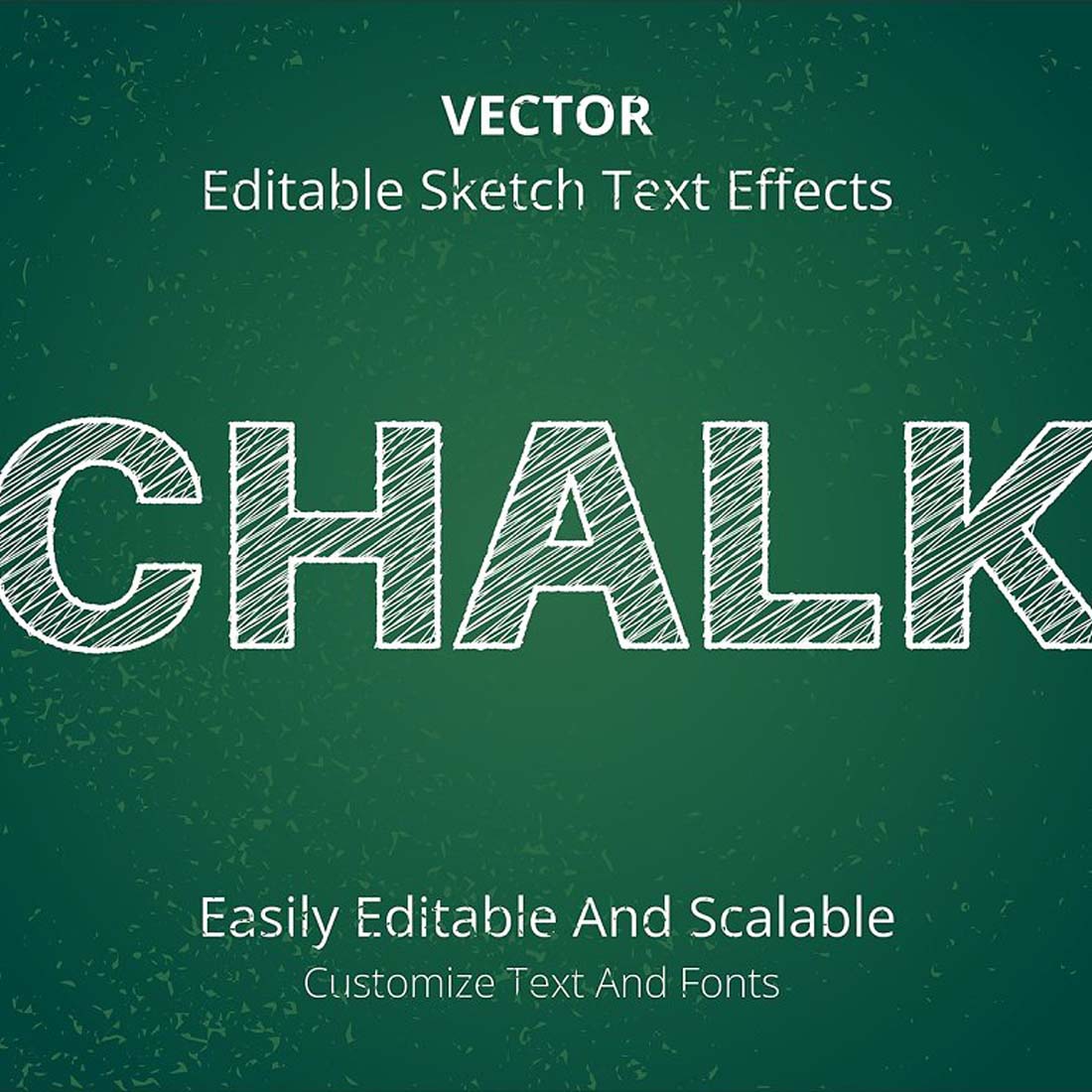 Illustrator Sketch Text Effect preview image.