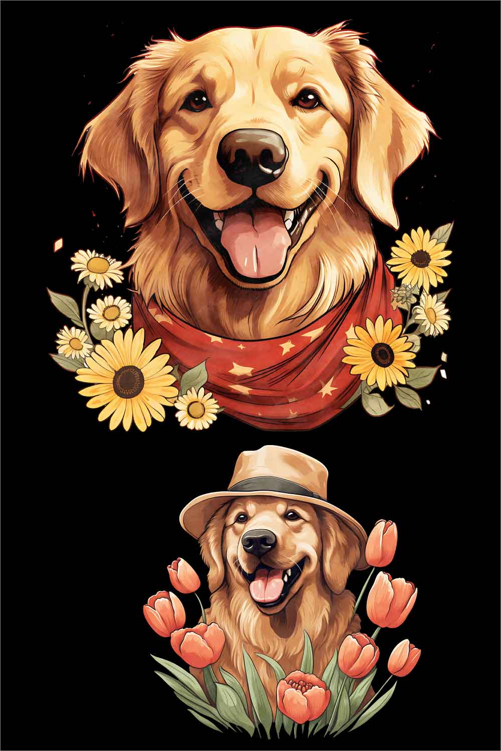Cheerful Dogs Artwork Pack pinterest preview image.