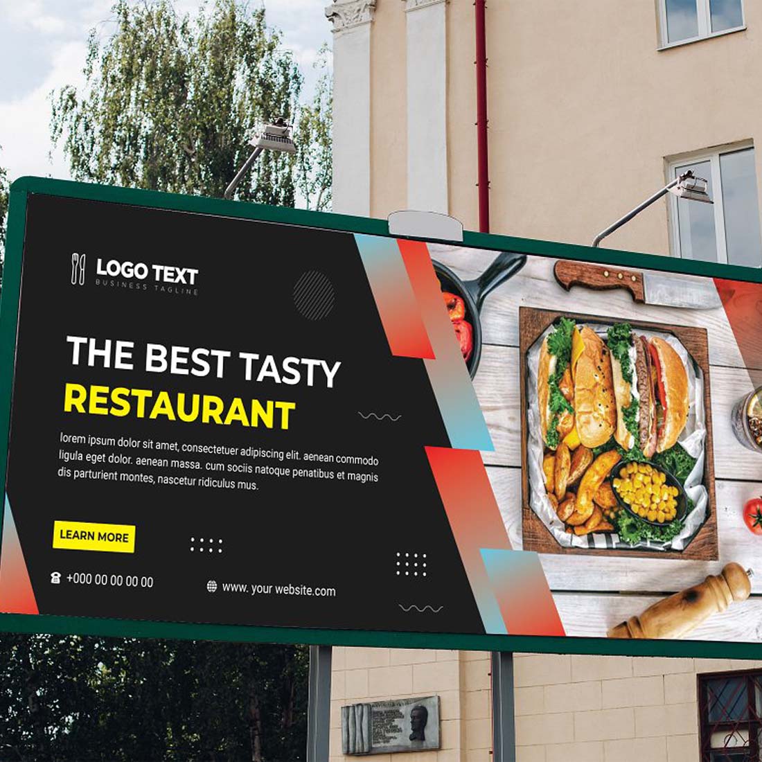 Fast Food Billboard Template V-23 preview image.