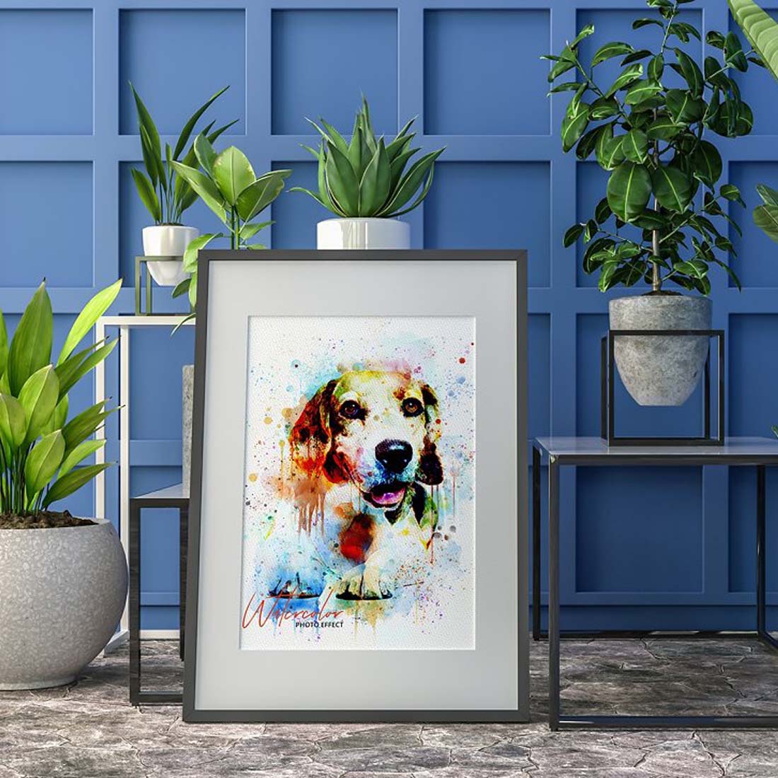 Dog Watercolor Painting Photo Effect preview image.