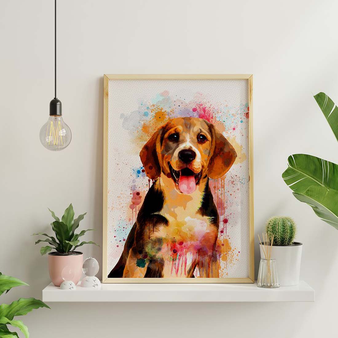 Watercolor Dog Painting Photo Effect preview image.