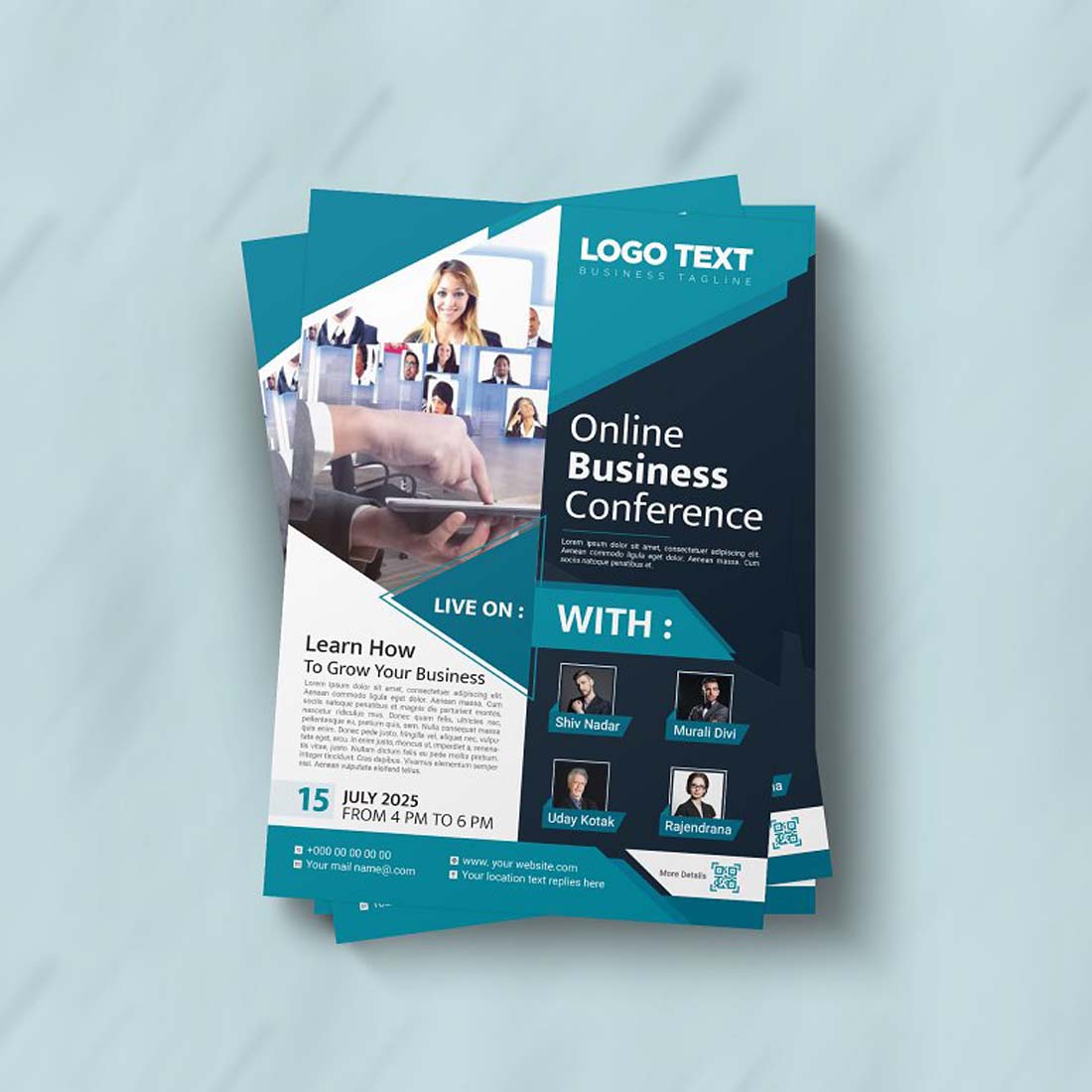 Online Business Conference Flyer preview image.