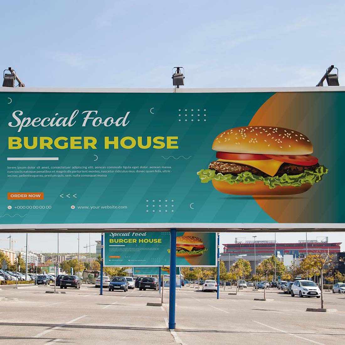 Modern Fast Food Billboard Design preview image.