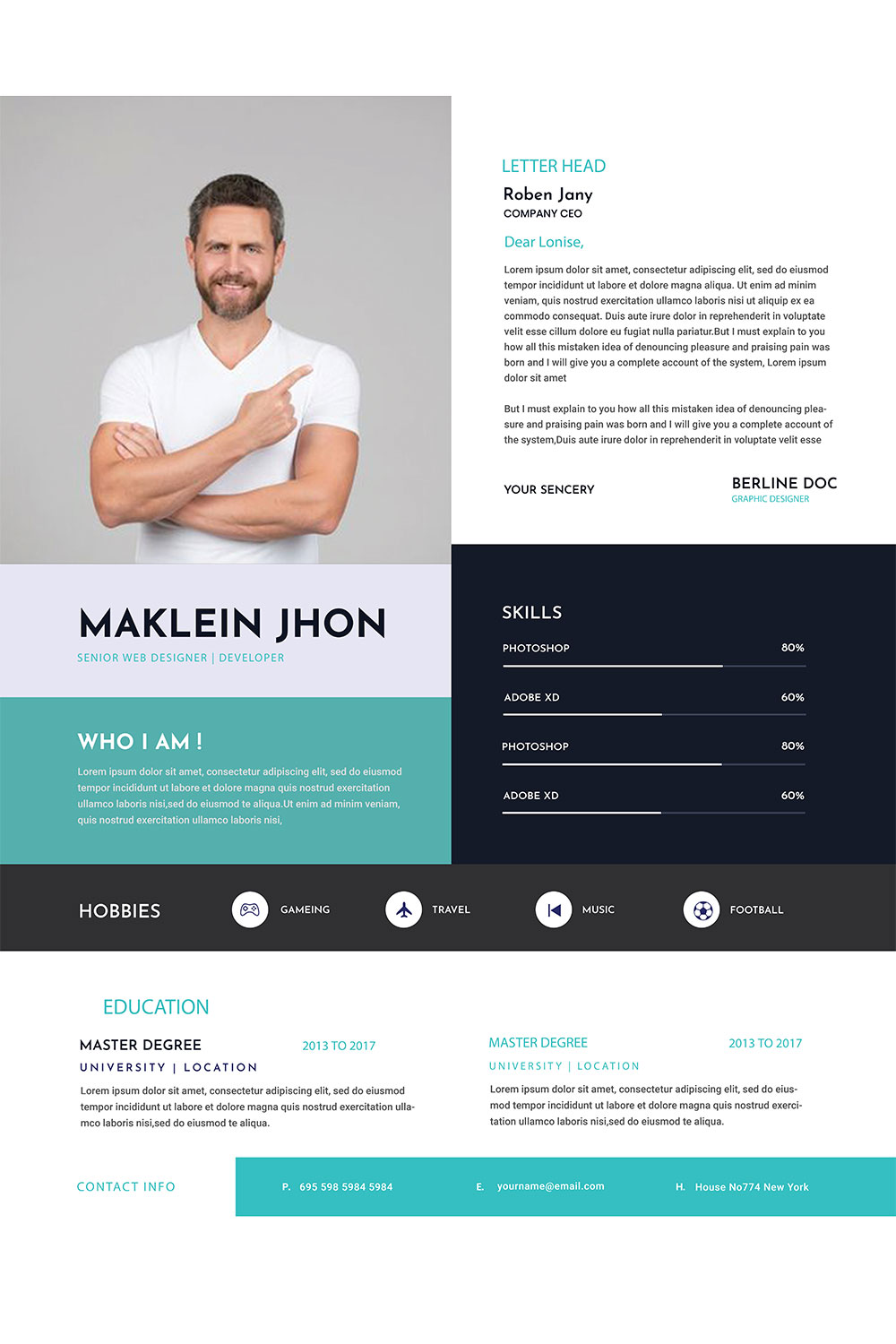 Printable Resume Templates pinterest preview image.