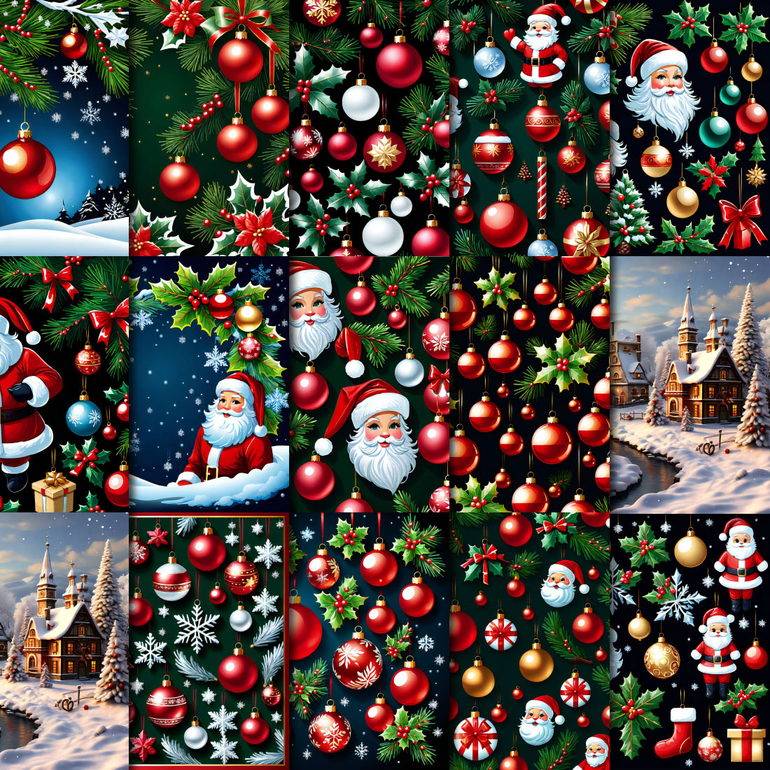 Merry Christmas Background Bundle preview image.