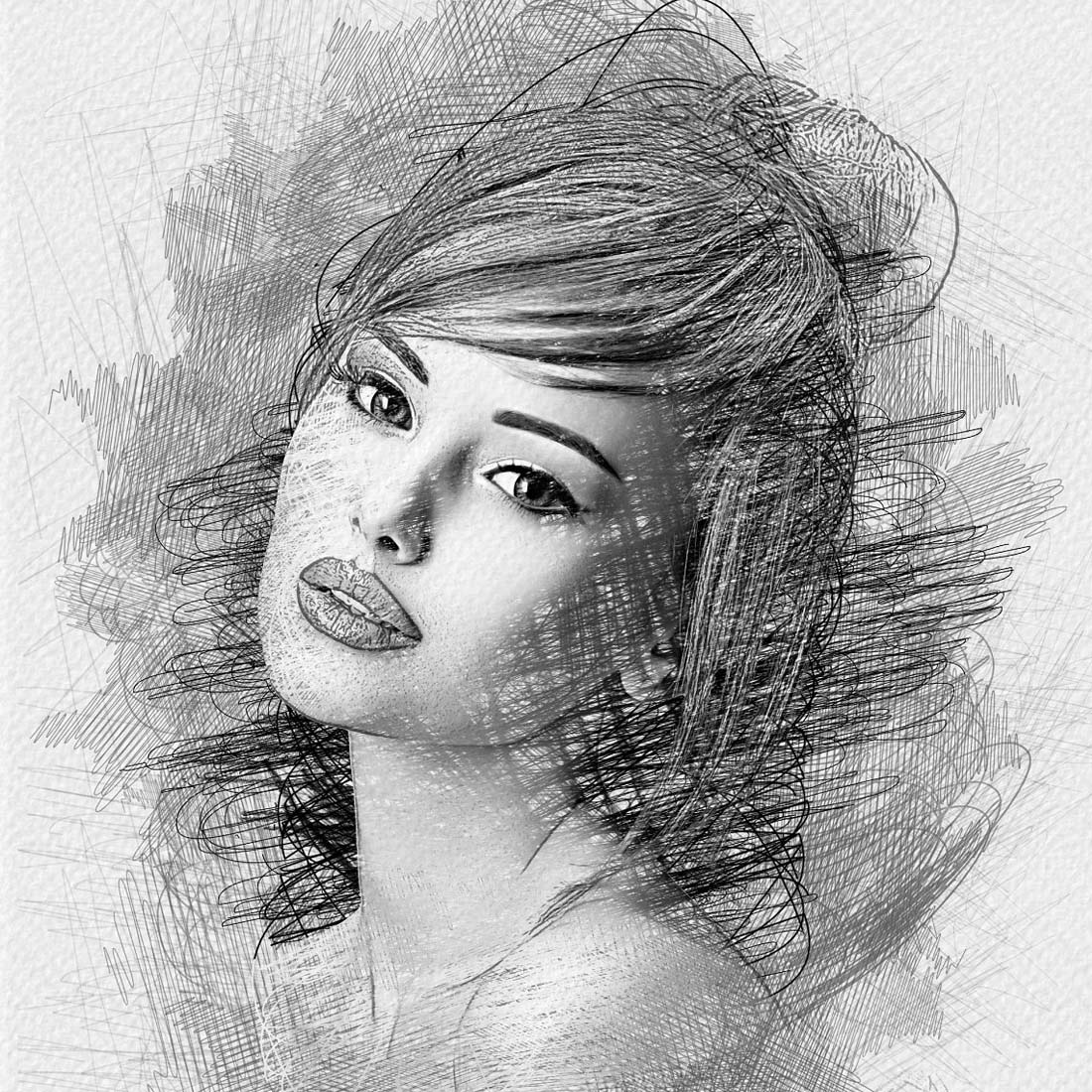 Photoshop Sketch Art Photo Effect preview image.