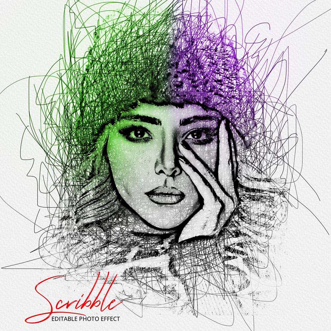 Scribble Sketch Photo Effect preview image.