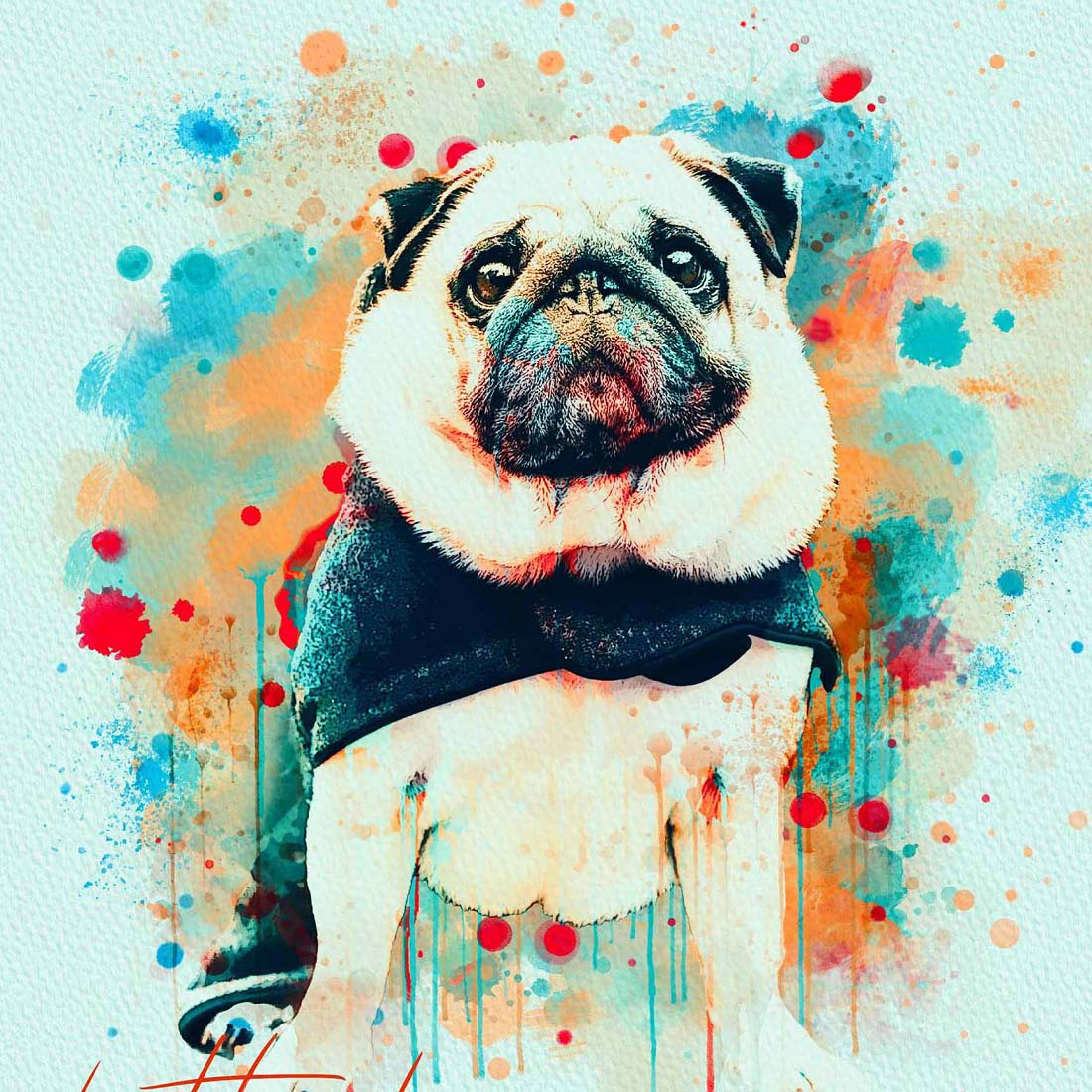 Puppy Pet Watercolor Painting Effect preview image.