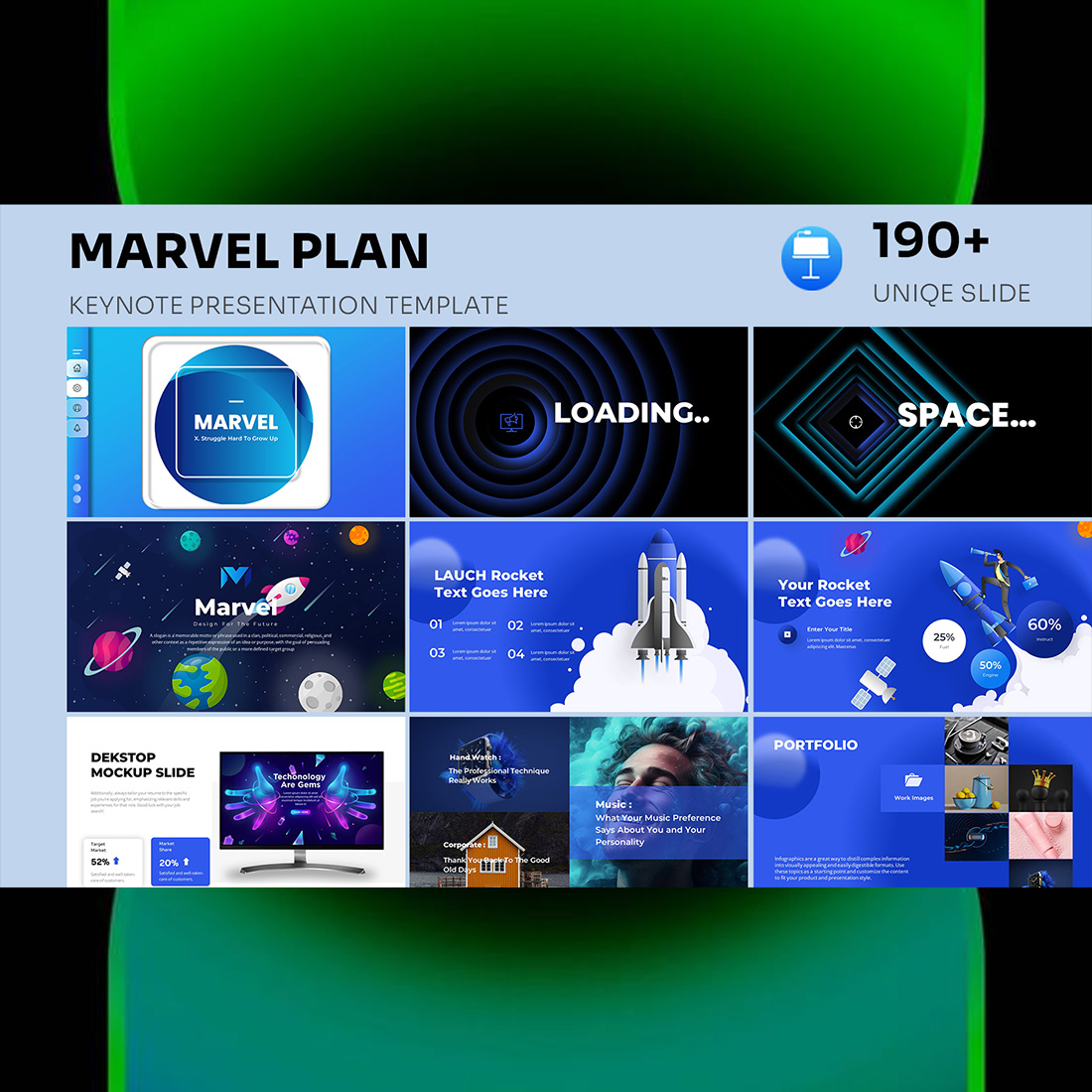 Marvel Business Plan Keynote Template preview image.