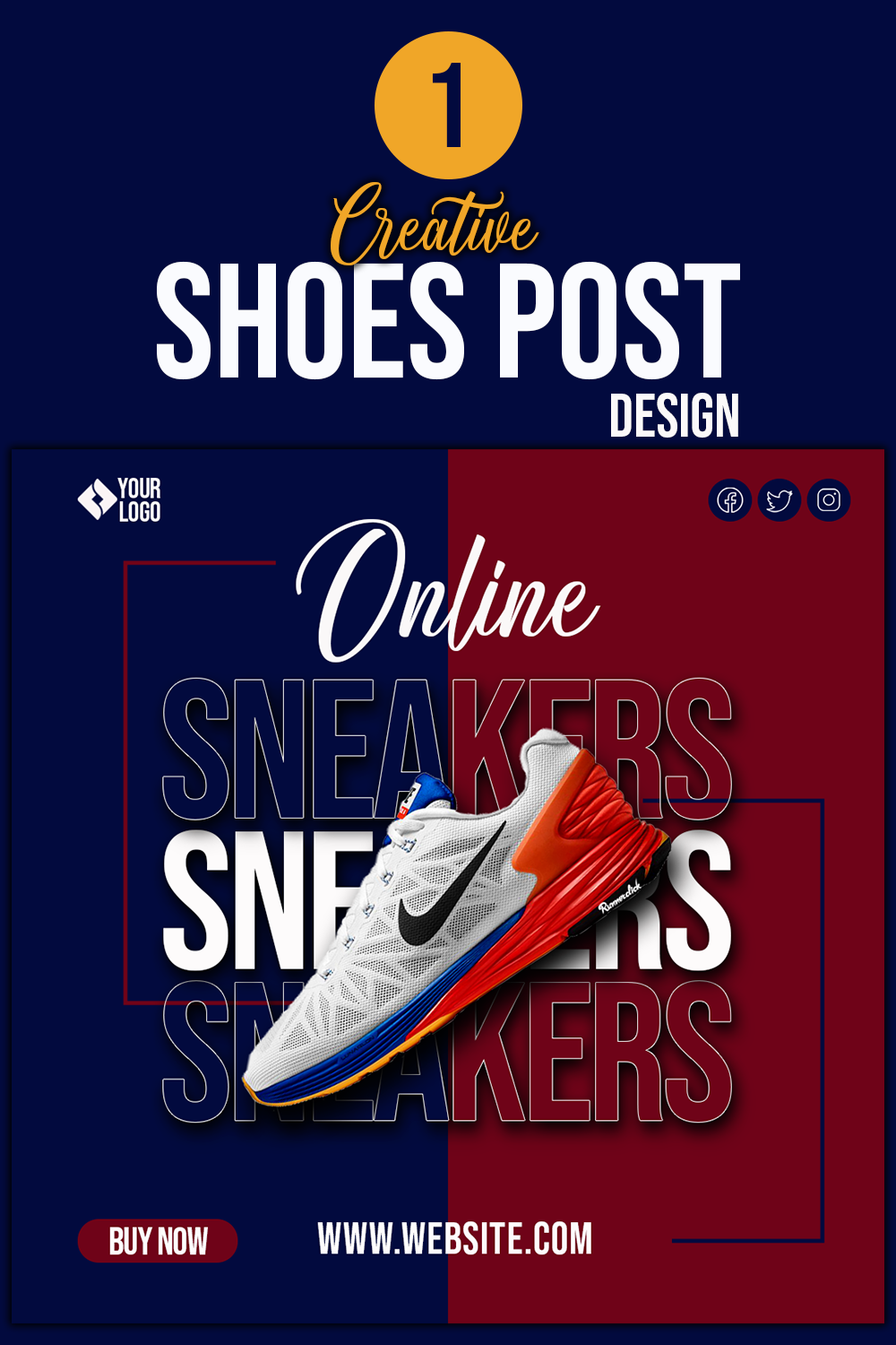 Shoes Post Design For Instagram pinterest preview image.