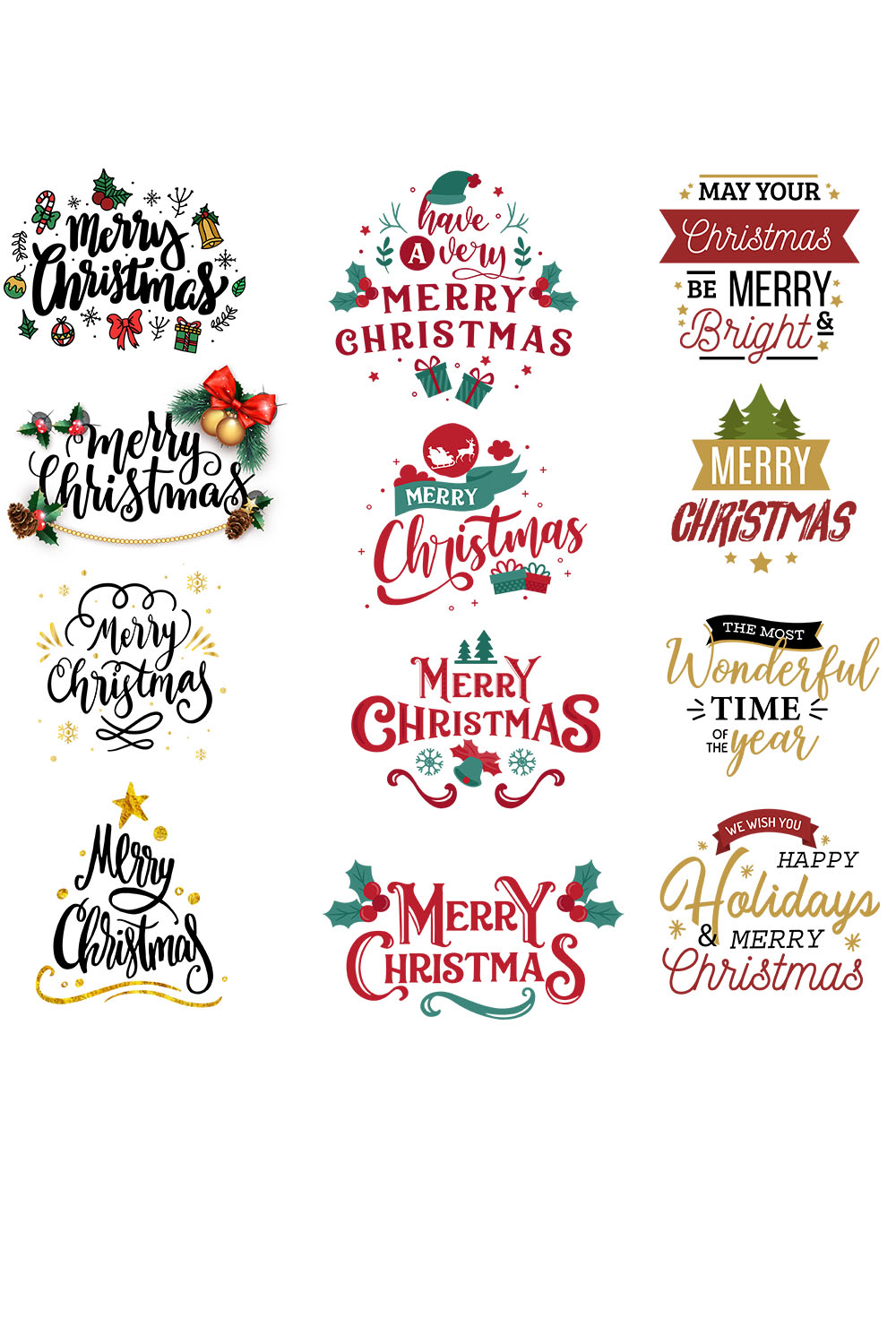Merry Christmas Printable Design For T-Shirt, Cup and other pinterest preview image.