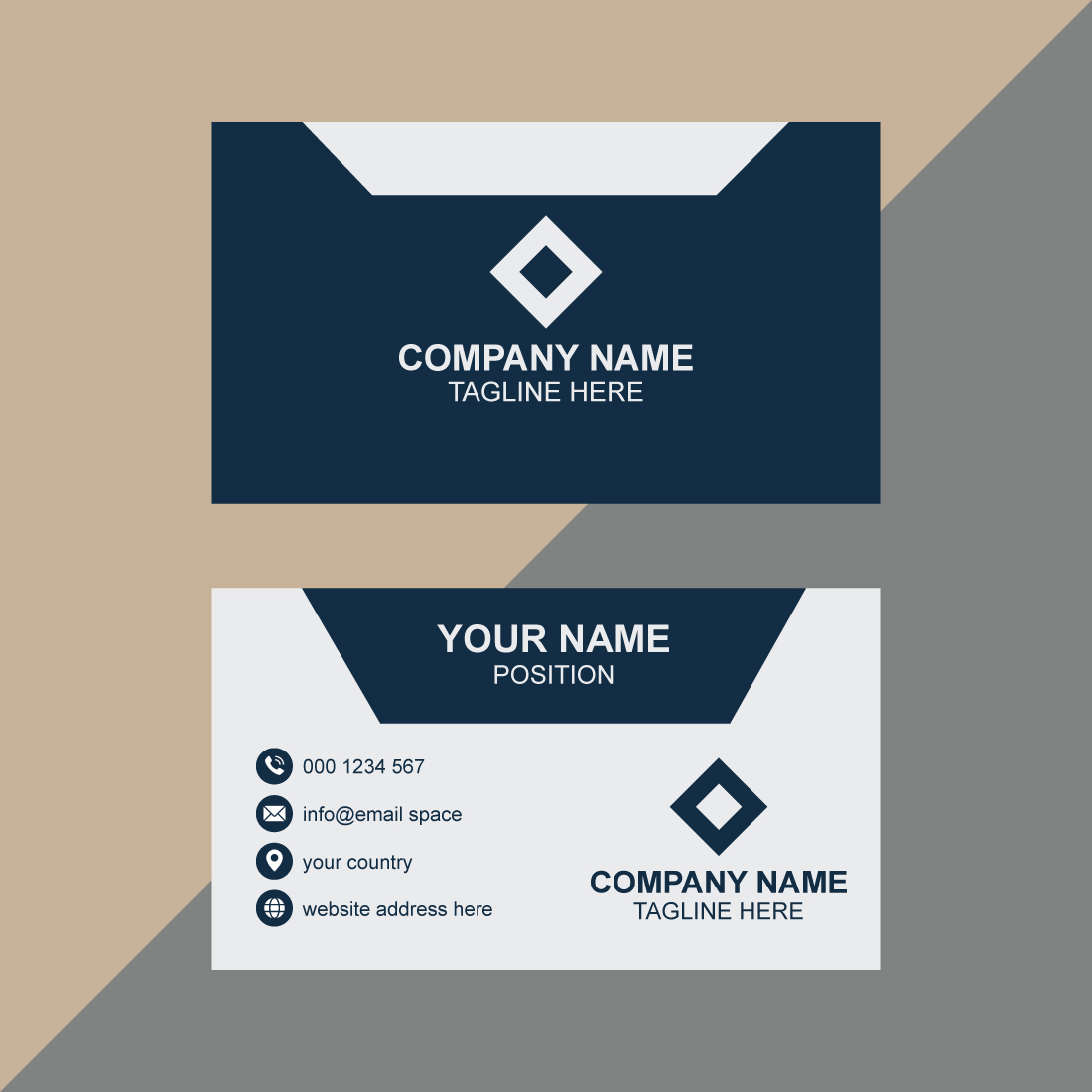 Corporate business card template design preview image.
