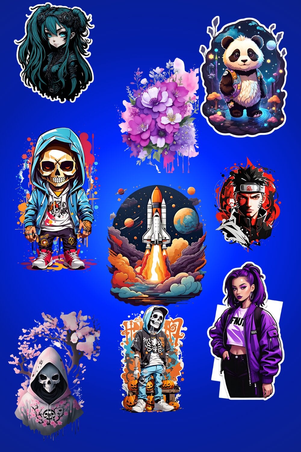 150+ Sticker and T-shirt Design and 20+ Beautiful background pinterest preview image.