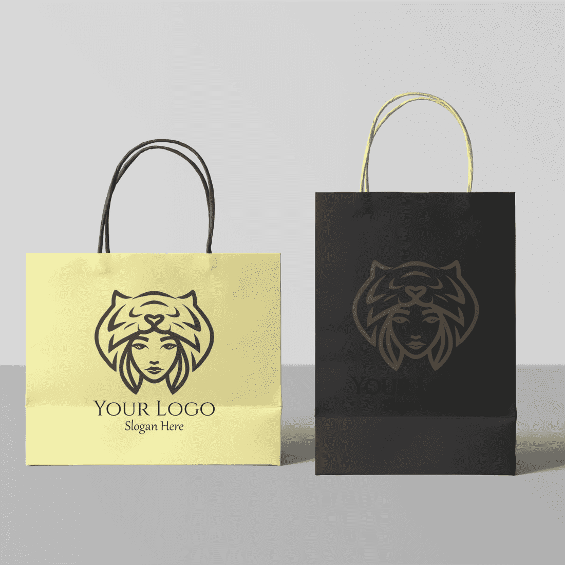 Tiger Cap Women Logo Template Design Only in 20$ preview image.