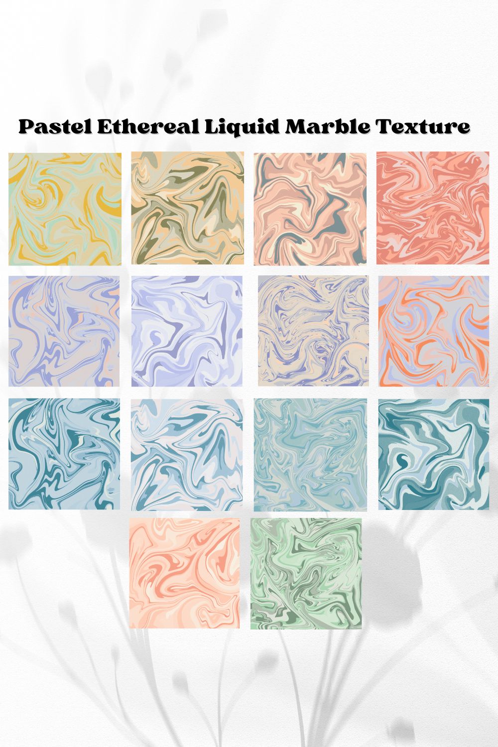 14 Pastel Ethereal Liquid Marble Texture pinterest preview image.