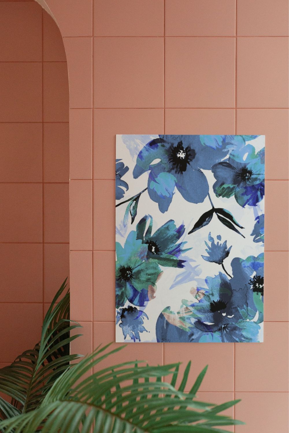 20 Blue floral watercolor pattern pinterest preview image.