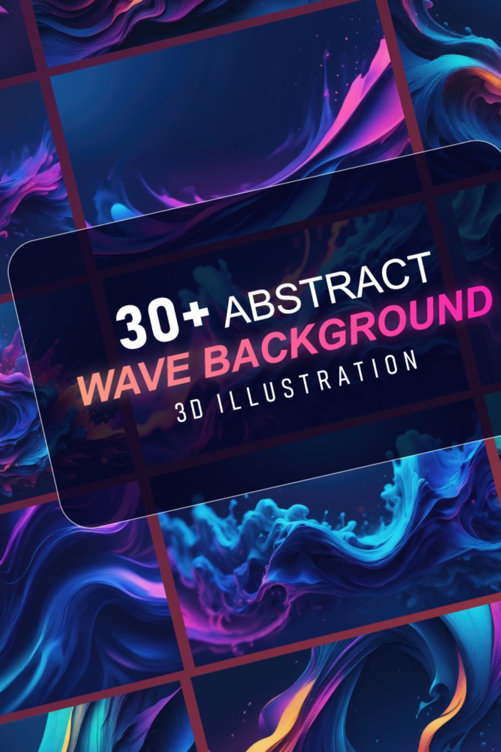 30+ Abstract wave background illustration set pinterest preview image.