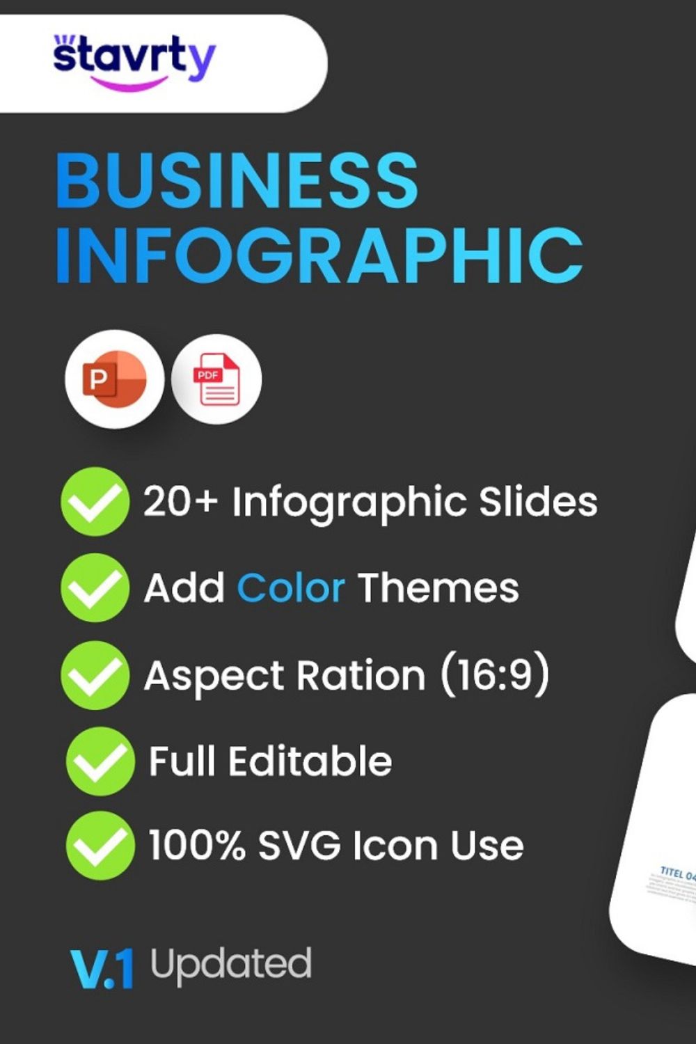 Business infographic Template, PowerPoint Template pinterest preview image.