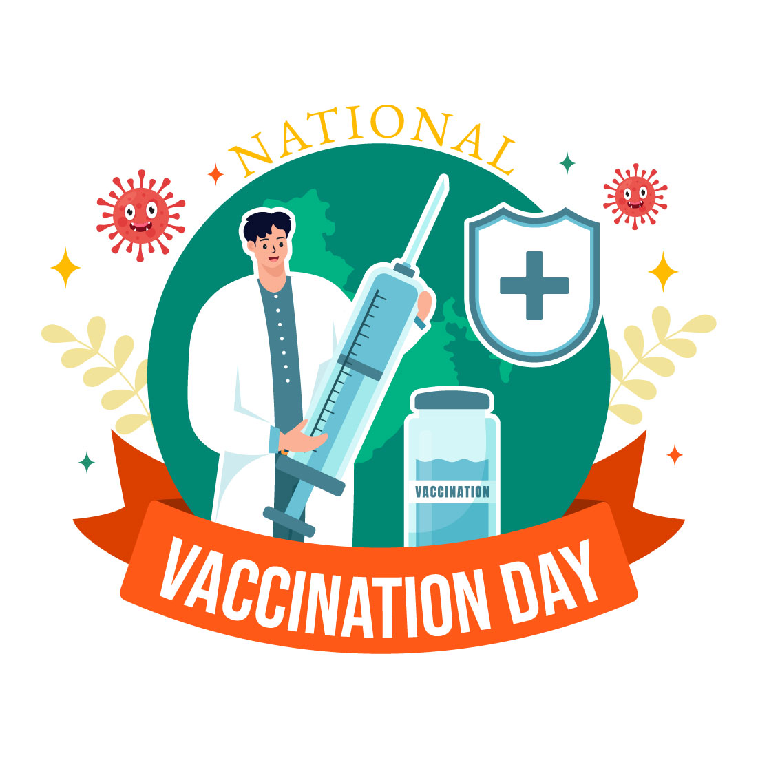 13 National Vaccination Day Illustration cover image.