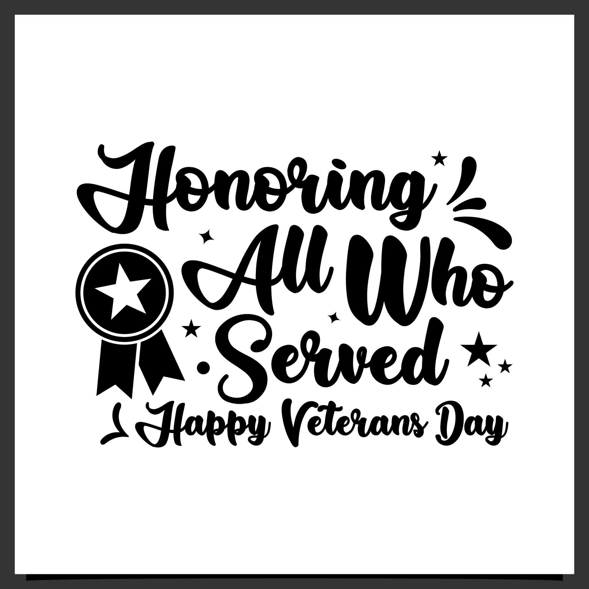 Set Veteran day lettering design collection - $5 preview image.
