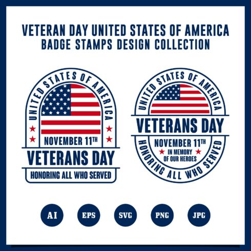 Set Veteran day united states of america badge collection - $5 cover image.