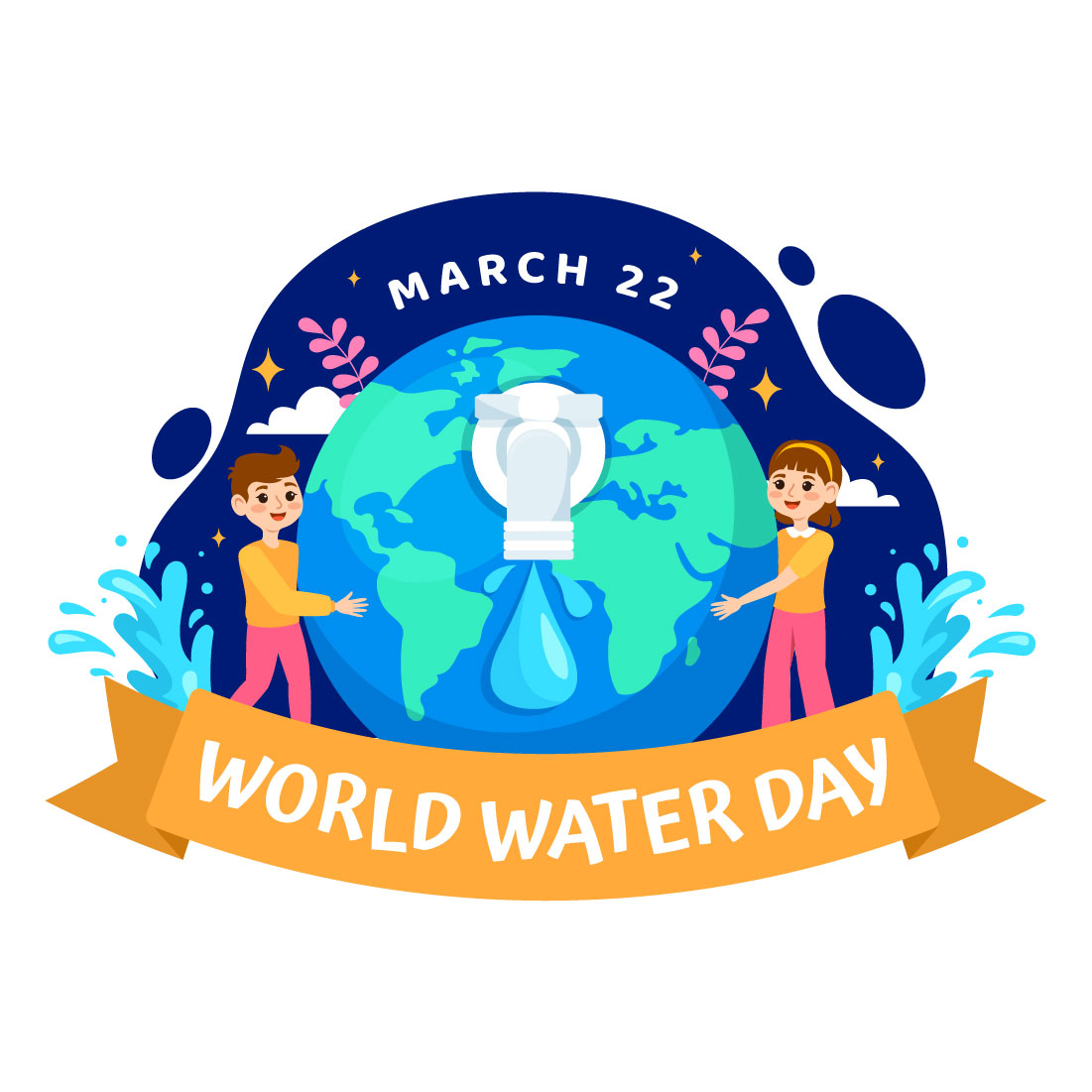 12 World Water Day Illustration preview image.