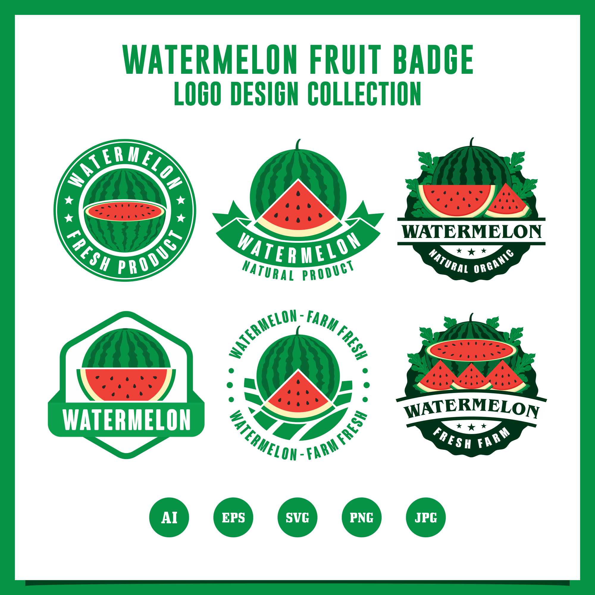 Set Watermelon badge logo design collection - $6 cover image.