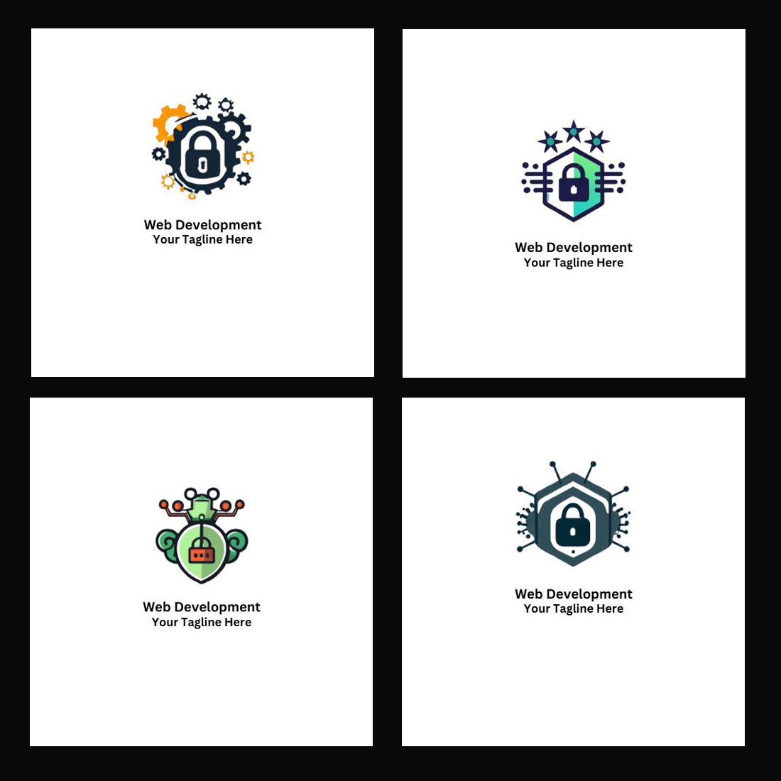 Web Development - Security Lock Logo And icons Design Template preview image.