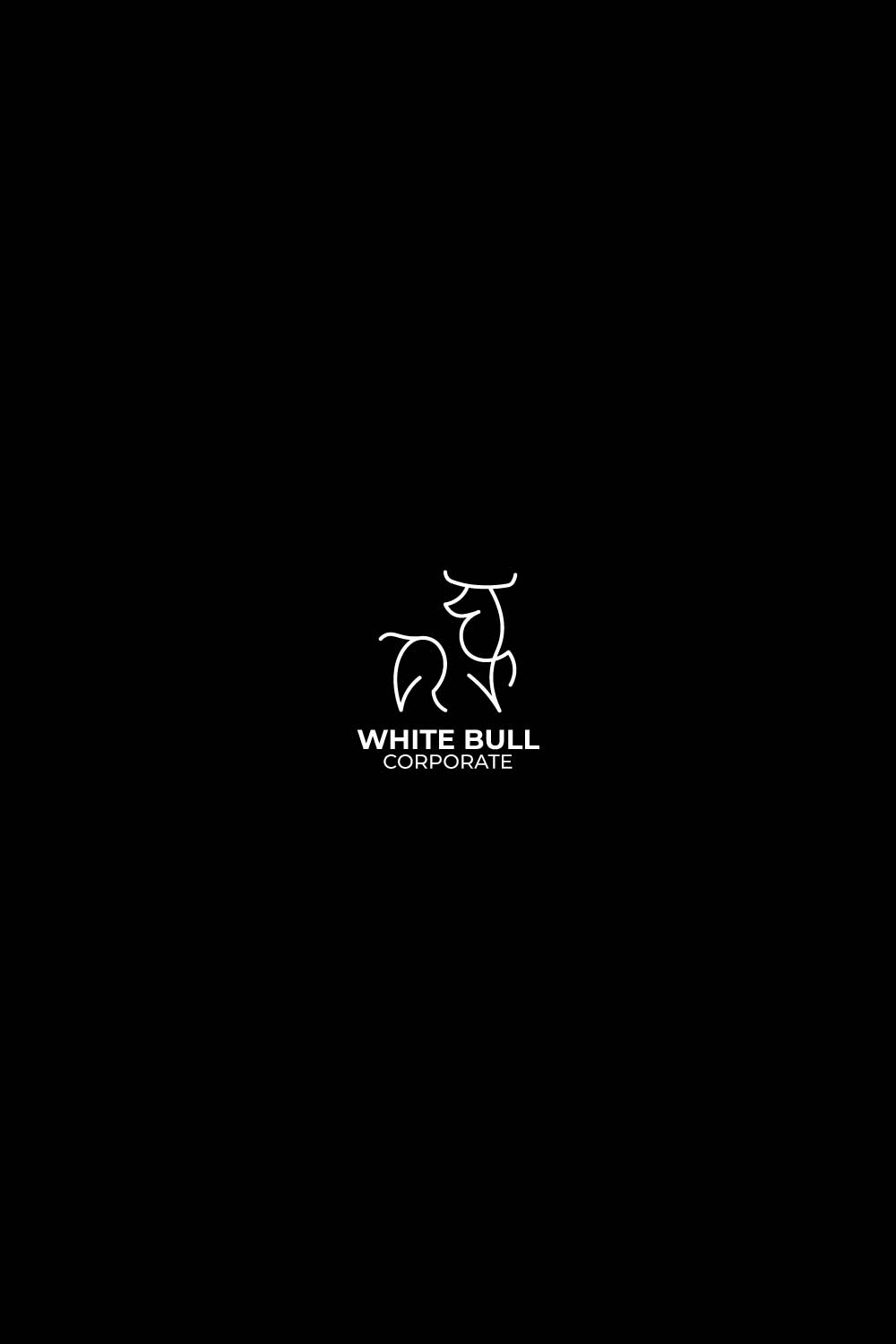 White bull logo vector design pinterest preview image.