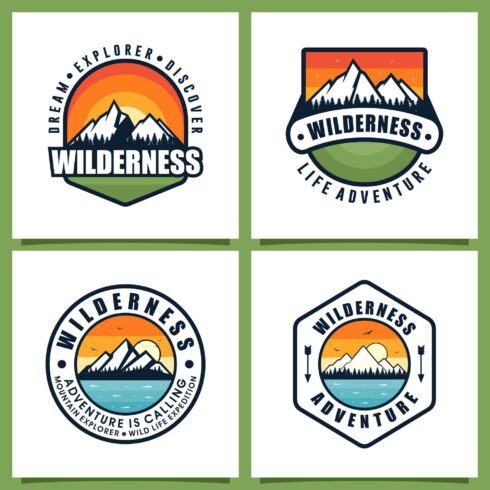 Set Wilderness adventure design logo collection - $5 cover image.