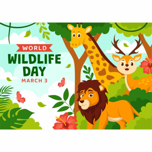 12 World Wildlife Day Illustration cover image.