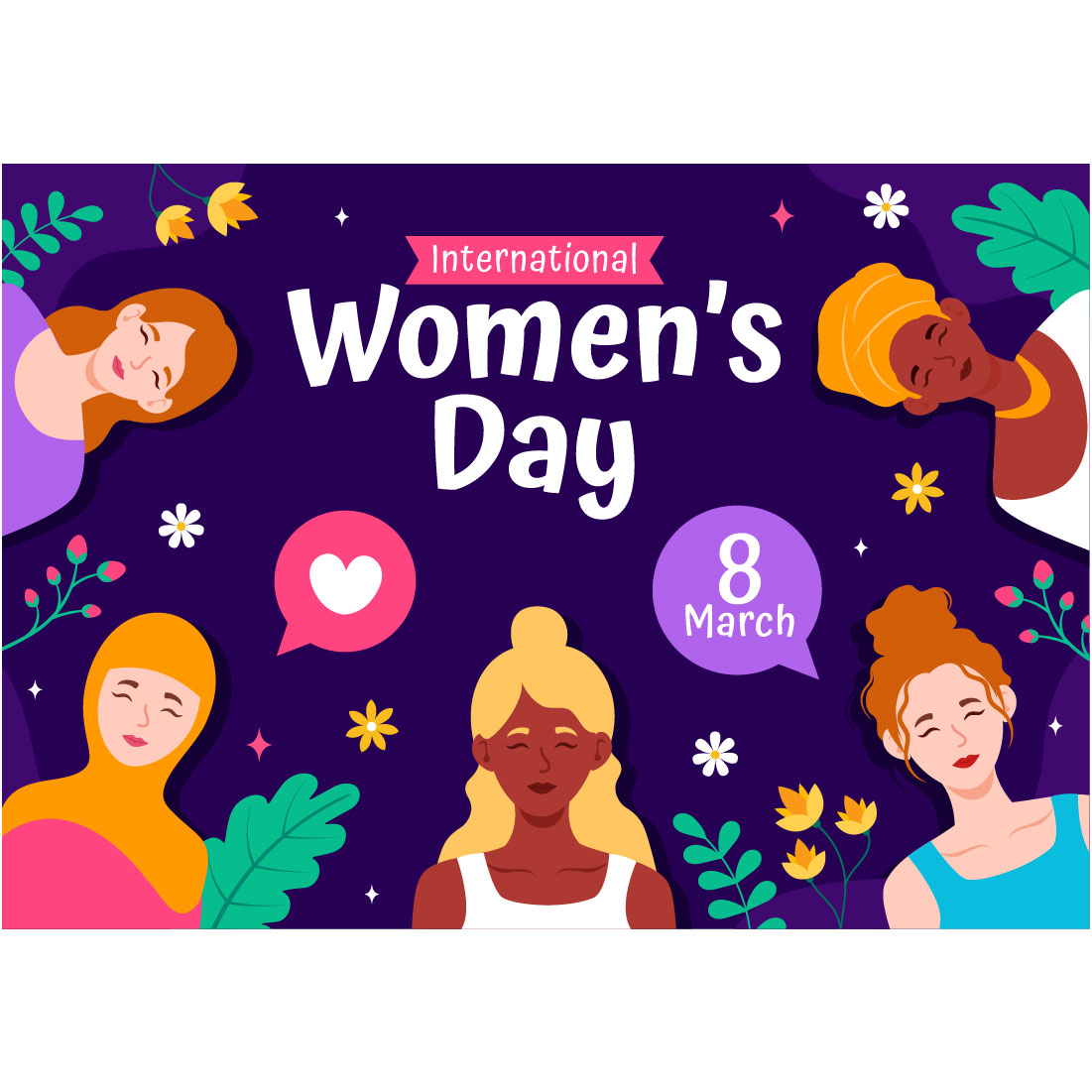 12 International Women's Day Illustration preview image.