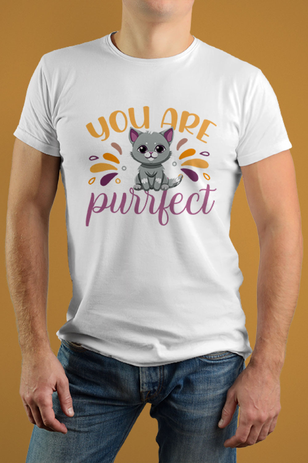 You Are Purrfect T Shirt Design pinterest preview image.