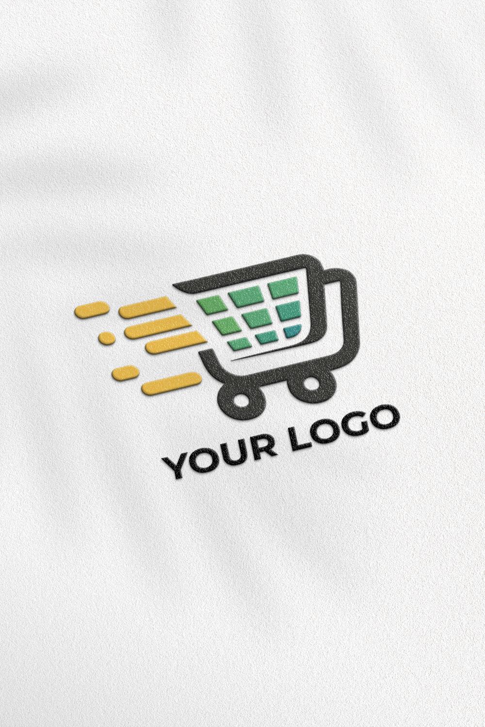 Shopping Cart Logo Design pinterest preview image.