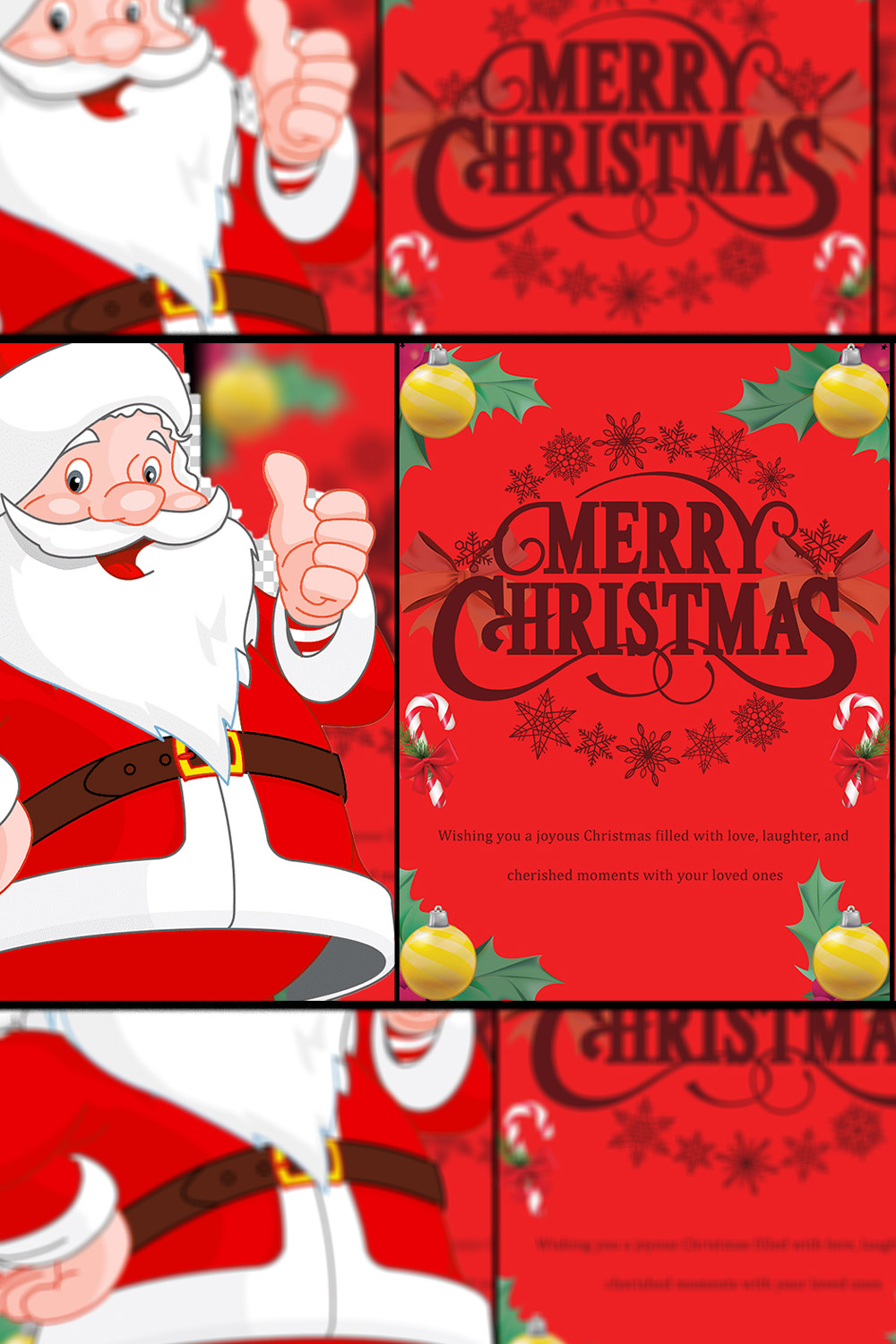 Christmas Card Template pinterest preview image.