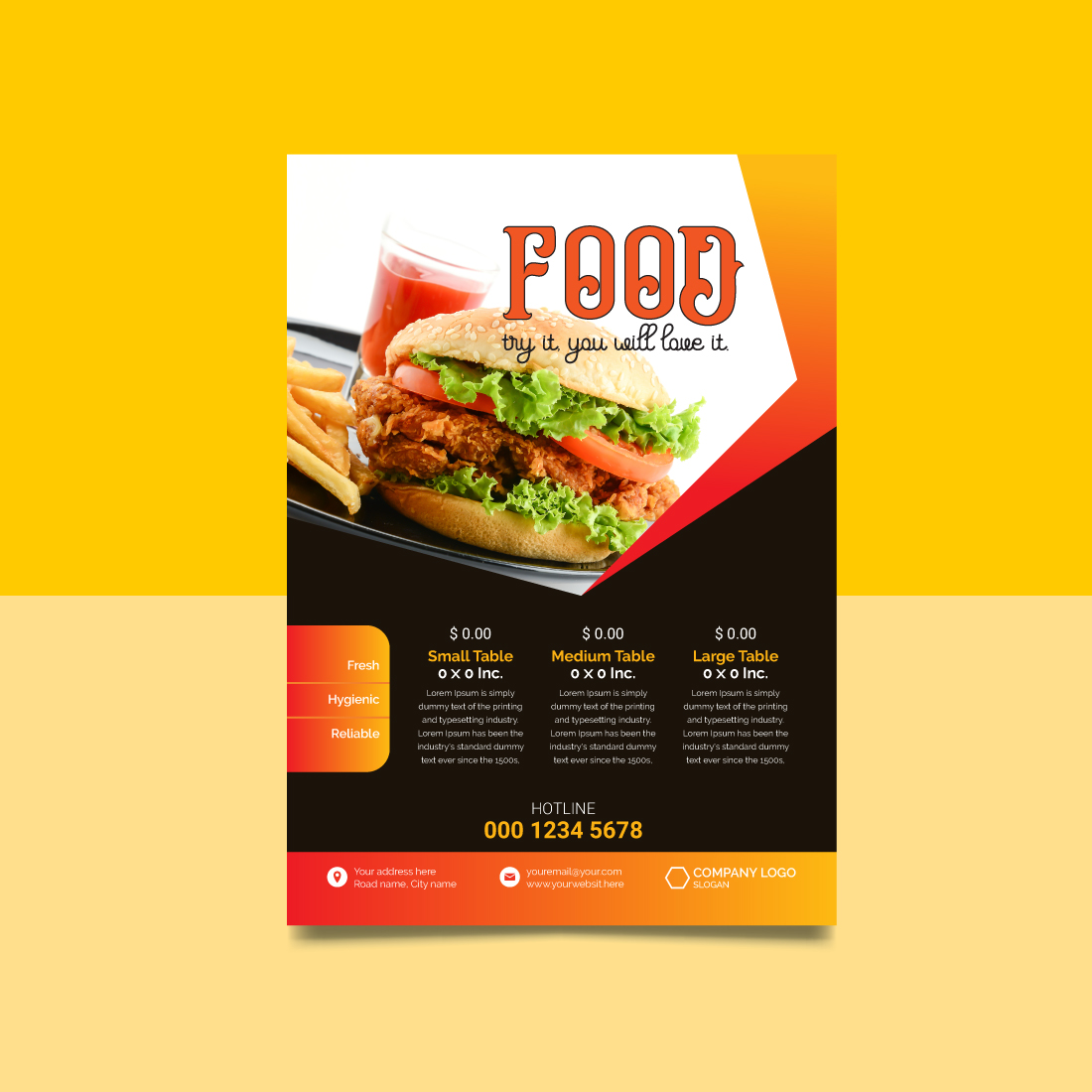 food flyer template design cover image.