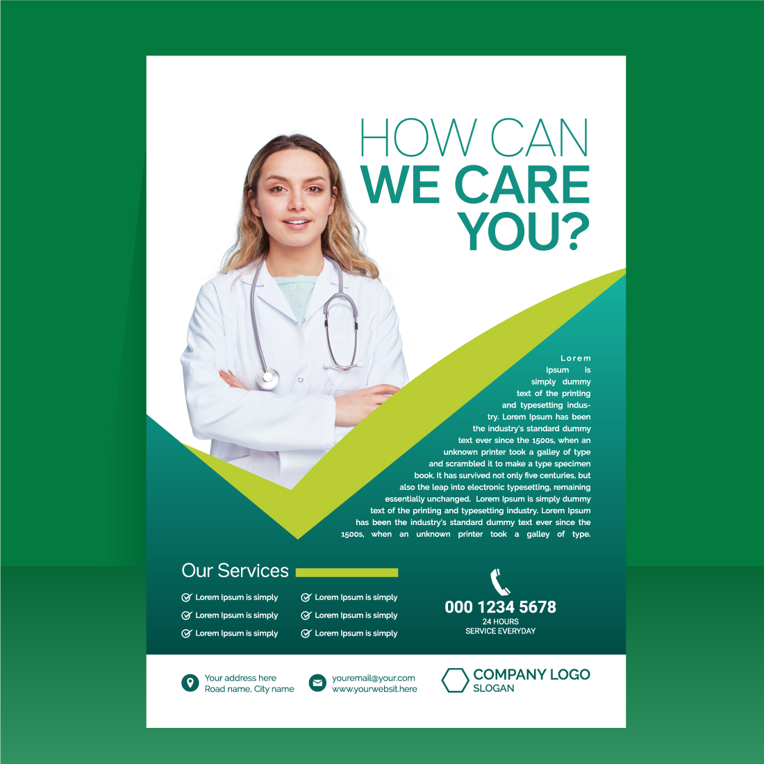 healthcare flyer design preview image.