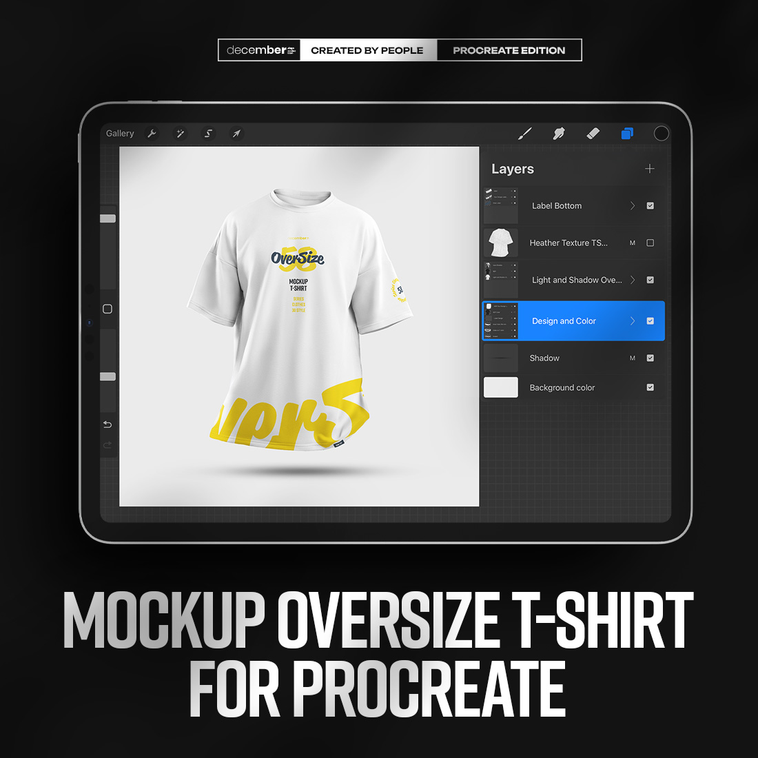 4 Mockups Oversize T-shirt for Procreate cover image.