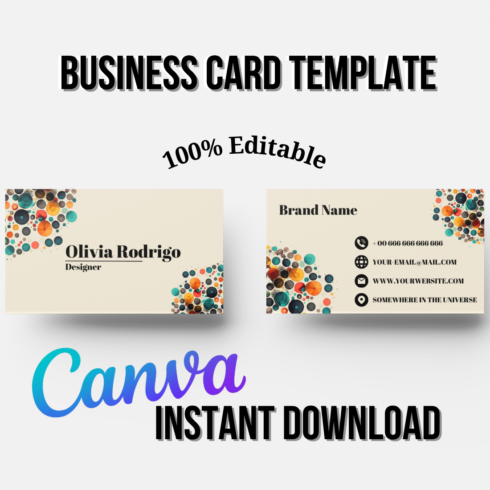 Modern Business Card Template - DIY Template - New Hight Quality Canva Business Cards Templates cover image.