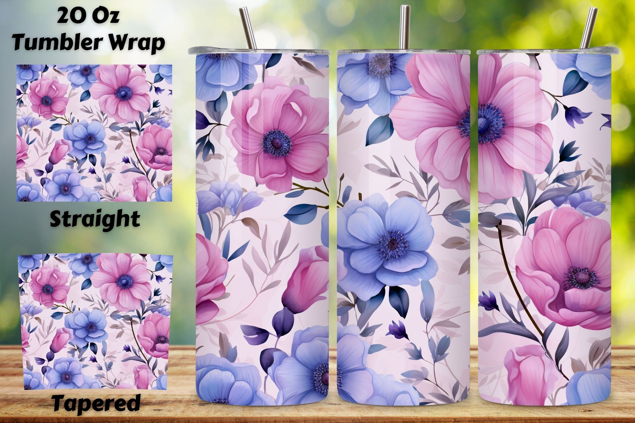 Watercolor Floral 20 oz Skinny Tumbler Wrap, Sublimation PNG, flower tumbler,  mama tumblers, seamless design, skinny tumbler, sublimation tumbler, tumbler  design - MasterBundles