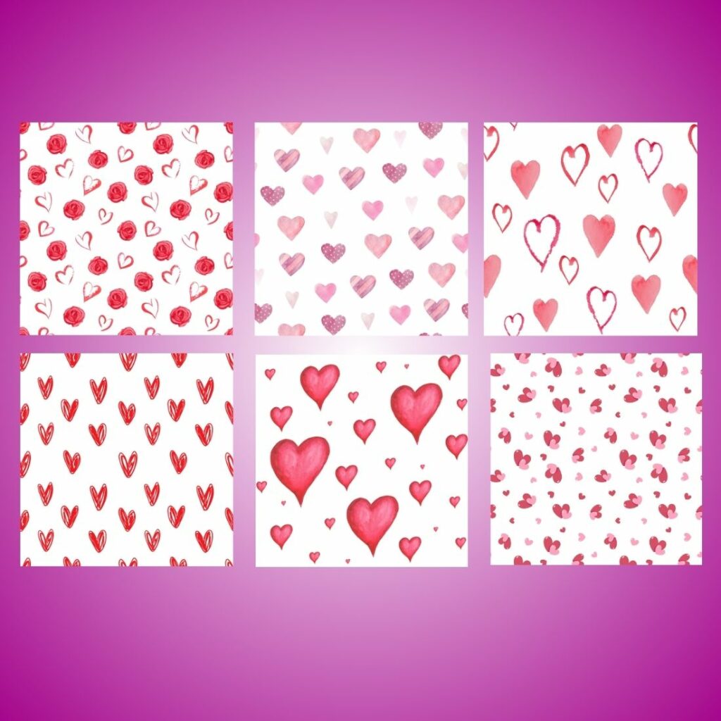 Seamless heart pattern bundles - MasterBundles