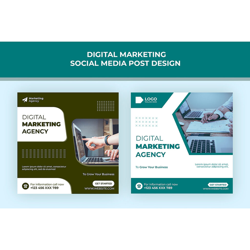 Digital Marketing Social Media Post Design Templates - MasterBundles