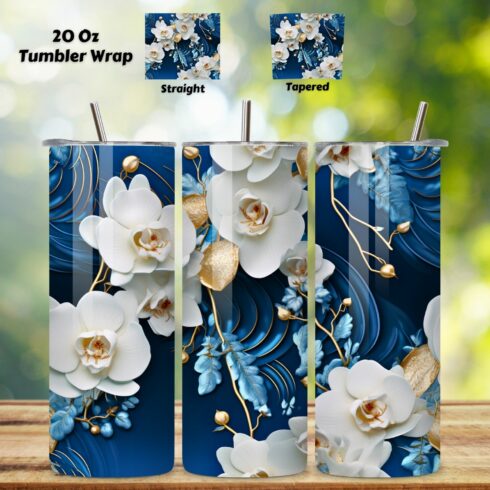 Heavenly Orchid Tumbler Wrap, Seamless Wrap PNG, skinny tumbler wrap, sublimation design, tumbler design, tumbler wrap cover image.