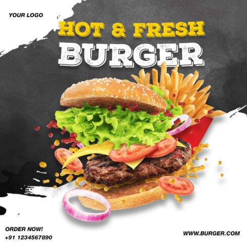 Fast Food Poster Design cover image.