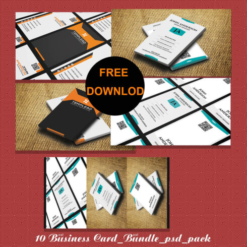 10 Business Card Bundle psd pack cover image.