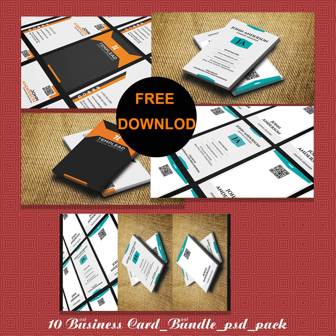 10 business card bundle psd pack free downlod 838