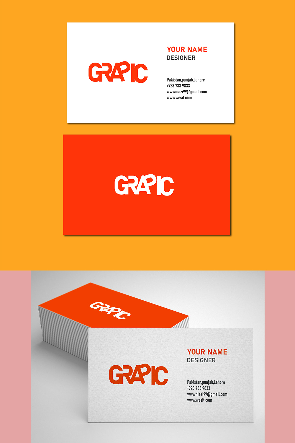 Simple Business card template pinterest preview image.
