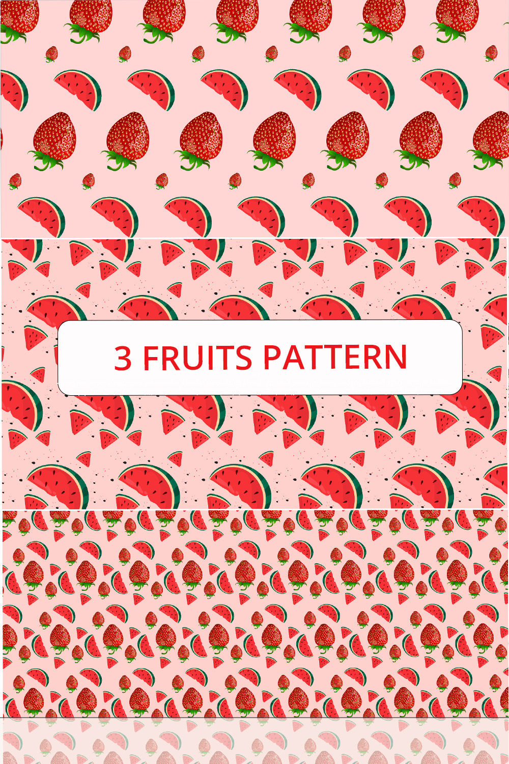 Strawberry & watermelon pattern design pinterest preview image.